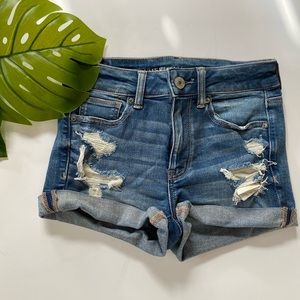 American Eagle Hi-Rise Shortie Jean Shorts Size 4